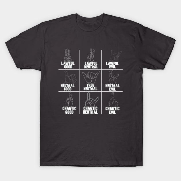 D&D Alignment Chart Print T-Shirt by DungeonDesigns